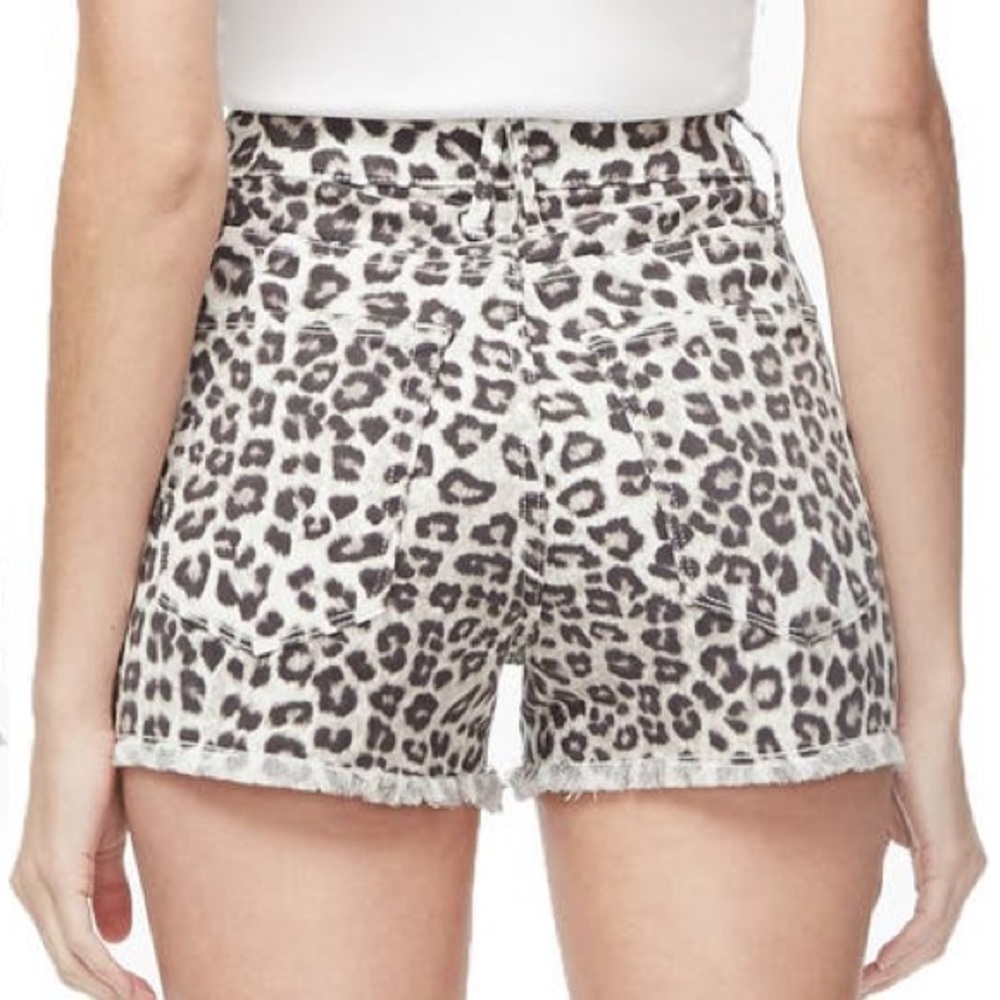 NEW wTag-GOOD AMERICAN Animal Print Black/White Shorts 18